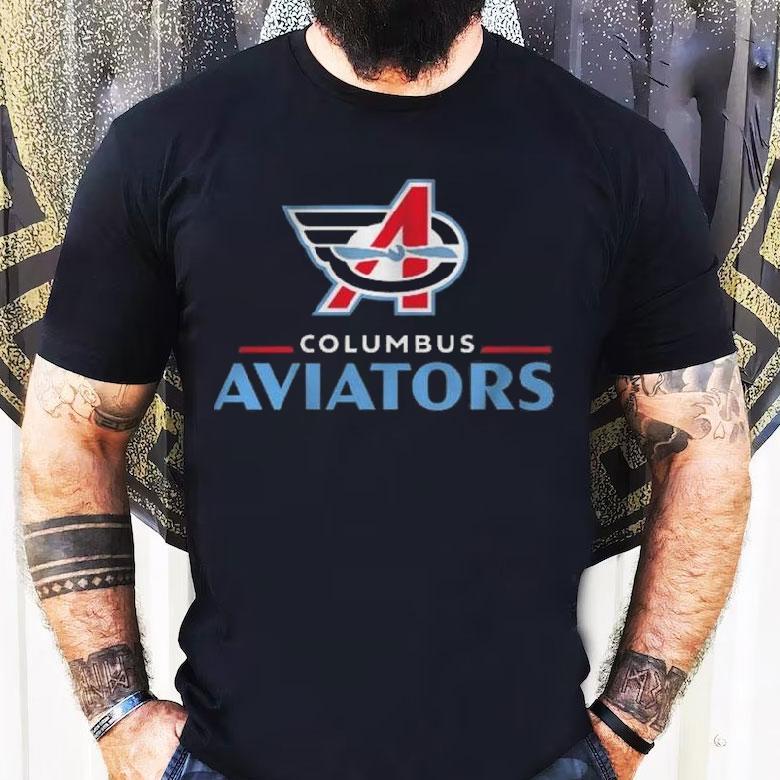 Columbus Aviators Lockup Logo Shirt Columbus Aviators Lockup Logo Shirt