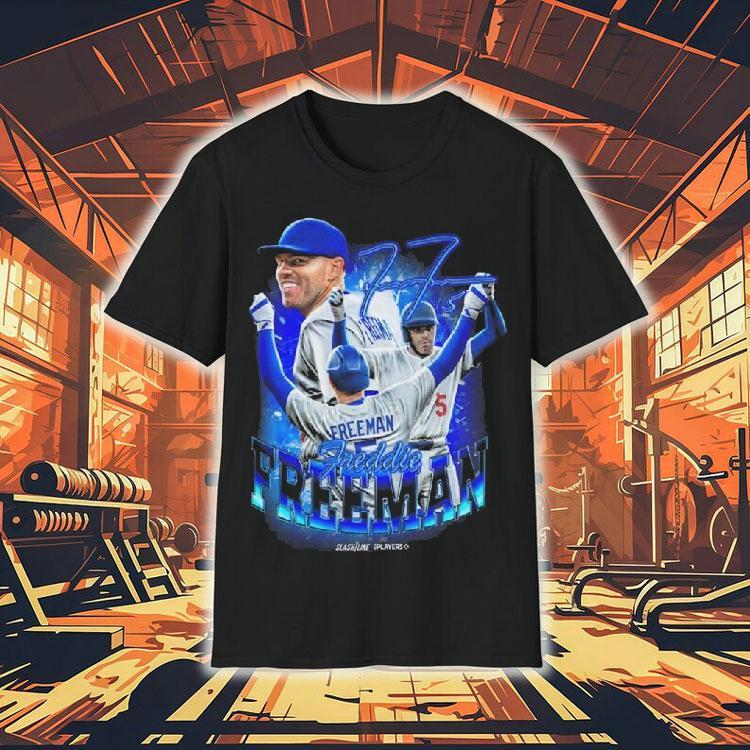 Freddie Freeman Posing Los Angeles Dodgers Mlb Signature Graphic Shirt Freddie Freeman Posing Los Angeles Dodgers Mlb Signature Graphic Shirt