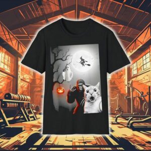 Funny Halloween Spooky Cat Ghost Bigfoot Costume Shirt