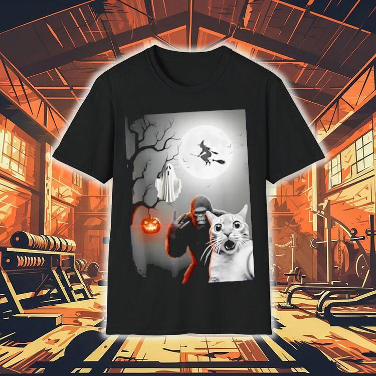 Funny Halloween Spooky Cat Ghost Bigfoot Costume Shirt Funny Halloween Spooky Cat Ghost Bigfoot Costume Shirt