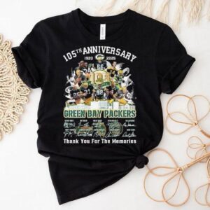 Green Bay Packers 105th Anniversary 1920-2025 Skyline Signatures Thank You For The Memories Shirt