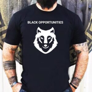 Hawk Newsome Wearing Black Opportunities Shirt