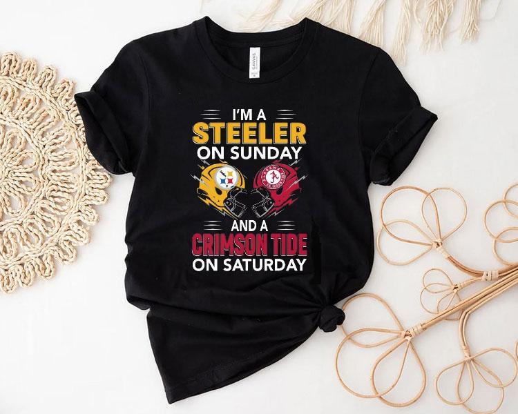 I’m A Pittsburgh Slers On Sunday And A Alabama Crimson Tide On Saturday Shirt I’m A Pittsburgh Slers On Sunday And A Alabama Crimson Tide On Saturday Shirt