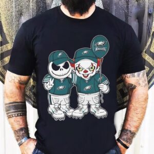 Jack Skellington And It X Philadelphia Eagles Halloween 2025 Shirt