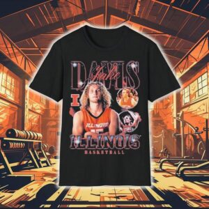 Jake Davis Illinois Fighting Illini Basketball Player 90s Shirt