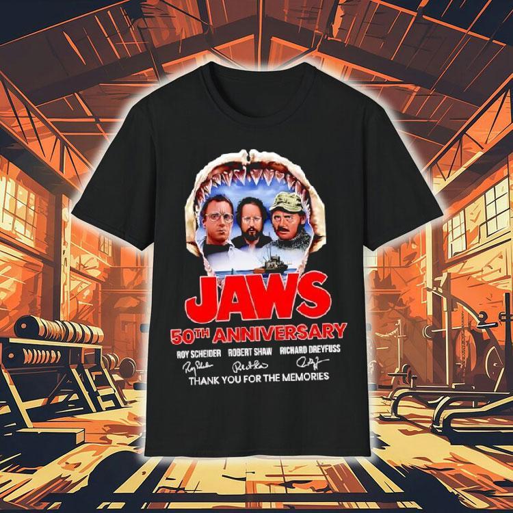 Jaws 50th Anniversary Roy Scheider Robert Shaw Richard Dreyfuss Thank You For The Memories Signatures Shirt Jaws 50th Anniversary Roy Scheider Robert Shaw Richard Dreyfuss Thank You For The Memories Signatures Shirt