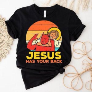 Jesus Has Your Back Santa Devil Vintage Graphic Shirt