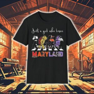 Just A Girl Who Loves Mascot Maryland City Sports All Team 2025 Shirt