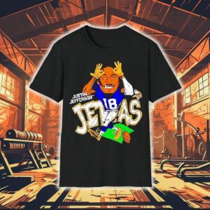 Justin Jefferson Minnesota Vikings Charcoal Jettas Caricature Shirt