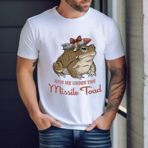 Kiss Me Under The Missile Toad Frog Christmas Shirt