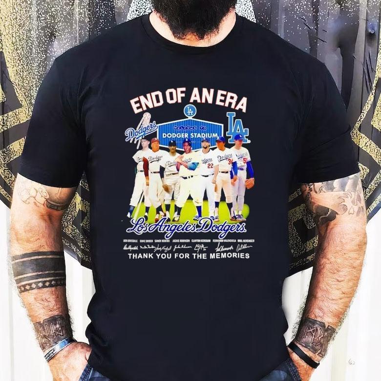 Los Angeles Dodgers End Of An Era Thank You For The Memories Signatures Shirt Los Angeles Dodgers End Of An Era Thank You For The Memories Signatures Shirt