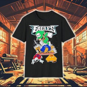 Luigi Philadelphia Eagles Vs Super Mario Franchise Washington Commanders Dallas Cowboys New York Giants Shirt