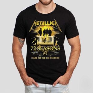 Metallica 72 Seasons James Hetfield And Kirk Hammett And Robert Trujillo And Lars Ulrich Thank You For The Memories Signatures Shirt