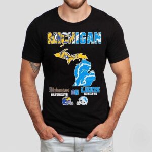 Michigan Sports Michigan Wolverines On Saturdays X Detroit Lions On Sundays State Of Mascot Shirt