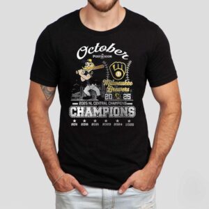 Milwaukee Brewers 2025 October Nl Central Champions Postseason Name Roster Mascot Shirt