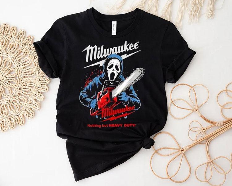 Milwaukee Tools Ghost Face With Chainsaw Halloween Shirt Milwaukee Tools Ghost Face With Chainsaw Halloween Shirt