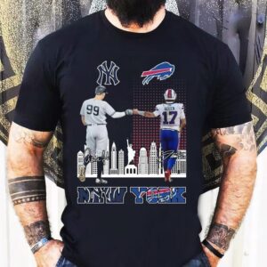 New York Yankees Aaron Judge Buffalo Bills Josh Allen Proud Signatures Shirt 1 New York Yankees Aaron Judge Buffalo Bills Josh Allen Proud Signatures Tshirt