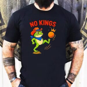 No Kings Portland Frog Kicking Protest Cartoon Shirt