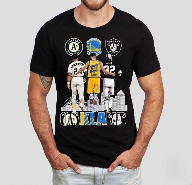 Oakland Athletics Henderson Golden State Warriors Curry Raiders Allen Signatures 2023 Shirt Oakland Athletics Henderson Golden State Warriors Curry Raiders Allen Signatures 2023 Shirt