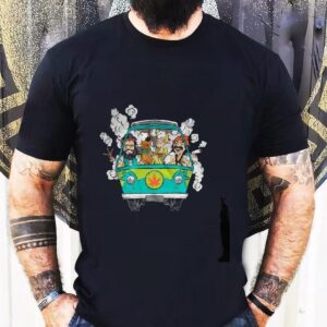 Peace Car Scooby Doo And Hippie Old Man Smoking Weed Shirts