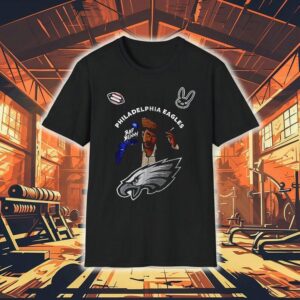 Philadelphia Eagles Super Bowl X Bad Bunny Benito Portrait Art Signature Shirt