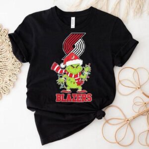 Portland Trail Blazers Christmas Grinch Santa Holiday Shirt