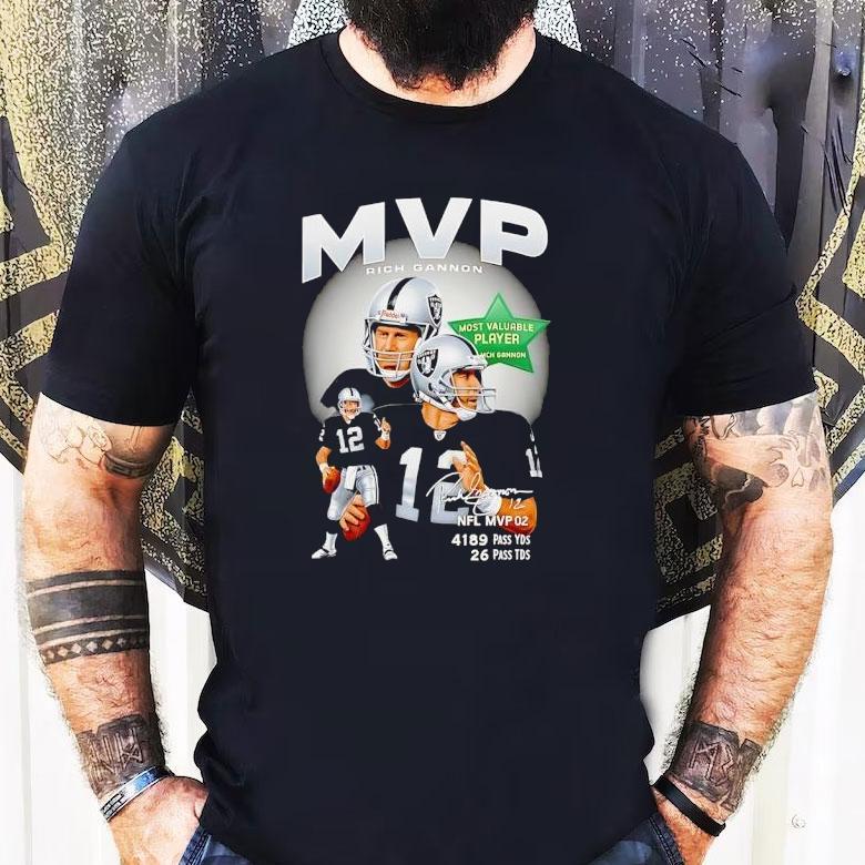 Rich Gannon Nfl Mvp Las Vegas Raiders Football Signature Shirt Rich Gannon Nfl Mvp Las Vegas Raiders Football Signature Shirt