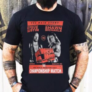 Ripple Junction Black Wrestlemania 14 Stone Cold Steve Austin Vs. Shawn Michaels Shirt