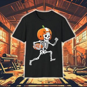 Skeleton American Football Player Spooky Sports Shirt