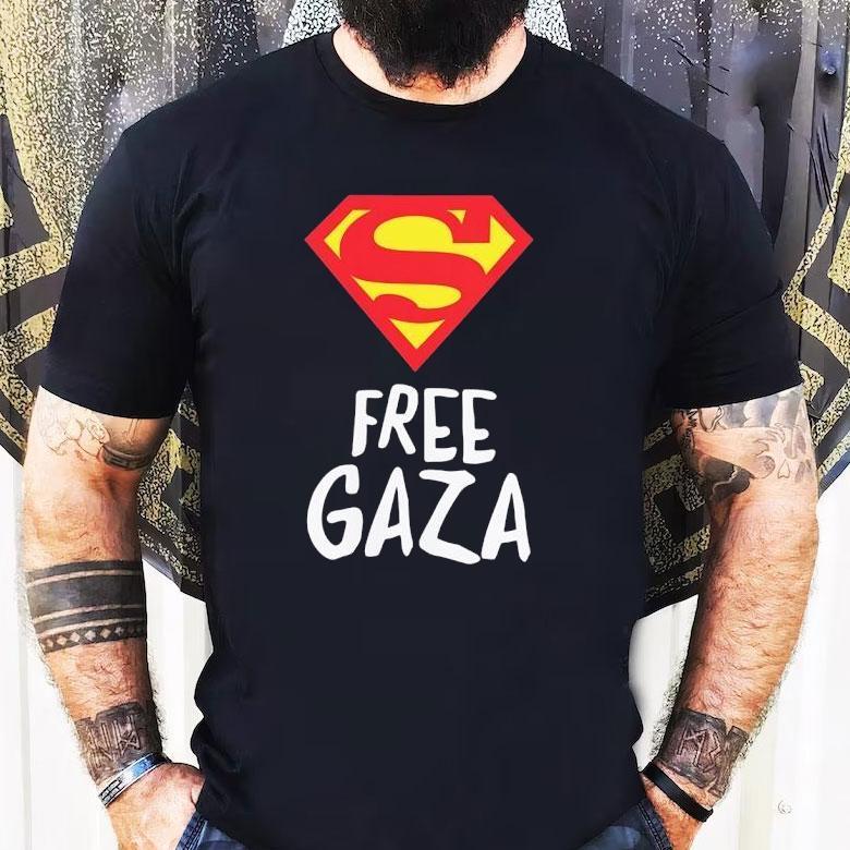 Superman Free Gaza Logo Shirt Superman Free Gaza Logo Shirt