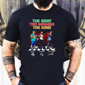 The Goat The Mamba The King As John Cena Roman Reigns Dwayne Johnson Walking Across Signatures Shirt
