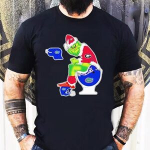 The Grinch Georgia Bulldogs Sitting On Toilet Florida Gators Xmas Holiday Christmas Shirt