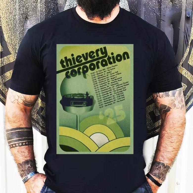Thievery Corporation Midwest And South American 2025 Tour Shirt Thievery Corporation Midwest And South American 2025 Tour Shirt