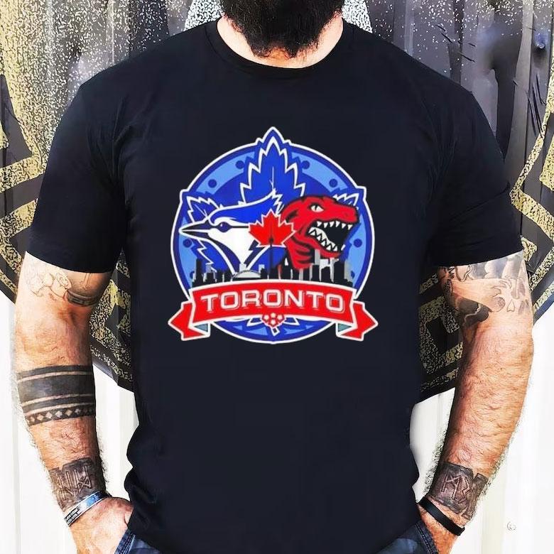 Toronto Raptors X Toronto Blue Jays Hybrid Logo Shirt Toronto Raptors X Toronto Blue Jays Hybrid Logo Shirt