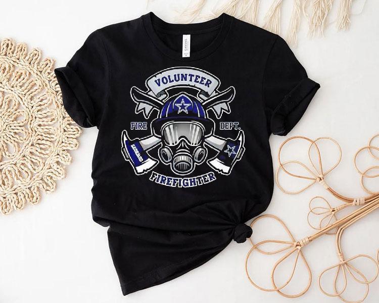 Volunr Firefighter X Dallas Cowboys Fire Dept Gas Mask Shirt Volunr Firefighter X Dallas Cowboys Fire Dept Gas Mask Shirt