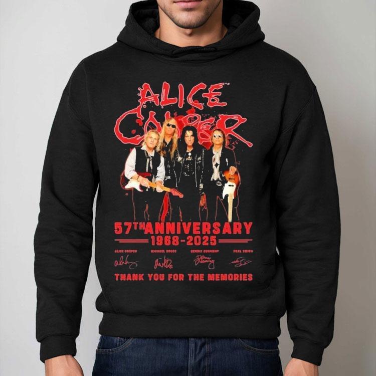 Alice Cooper 57th Anniversary 1968 2025 Thank You For The Memories Signatures Shirt Alice Cooper 57th Anniversary 1968 2025 Thank You For The Memories Signatures Shirt