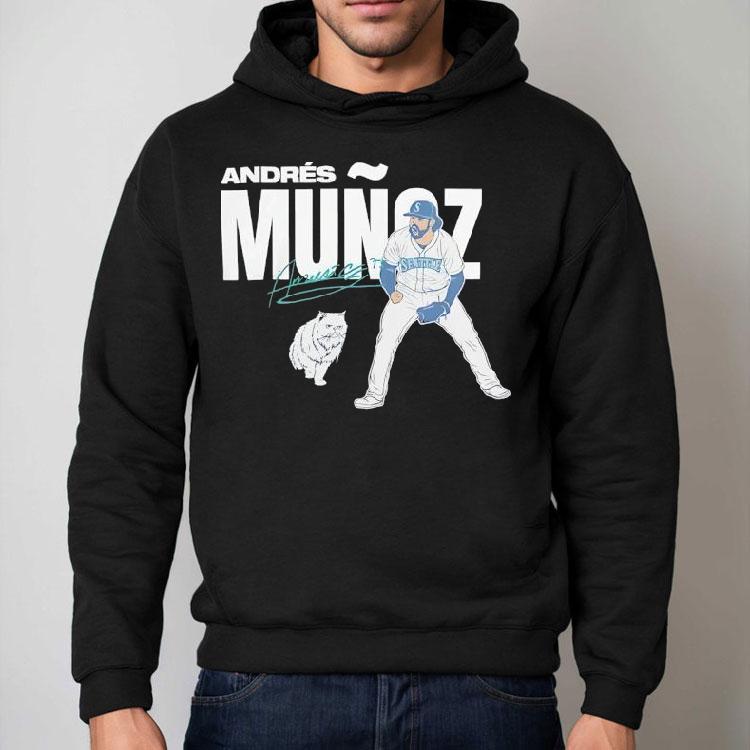 Andres Munoz And Cat Seattle Mariners Baseball Signature Shirt Andres Munoz And Cat Seattle Mariners Baseball Signature Shirt