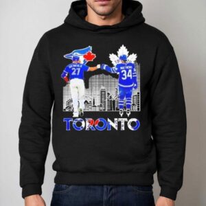 Auston Matthews Maple Leafs Vs Vladimir Guerrero Jr Blue Jays Signatures Hoodie
