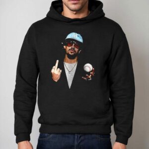 Bad Bunny Middle Finger Baseball Signature Shirt 2 Bad Bunny Middle Finger Baseball Signature Hoodie