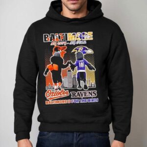 Baltimore Orioles And Baltimore Ravens Mascots My City My Team Baltimore Is For The Birds Shirt 2 Baltimore Orioles And Baltimore Ravens Mascots My City My Team Baltimore Is For The Birds Hoodie