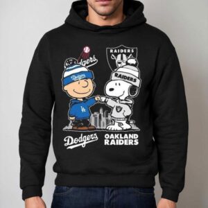 Charlie Brown Los Angeles Dodgers X Snoopy Las Vegas Raiders Skyline Hoodie