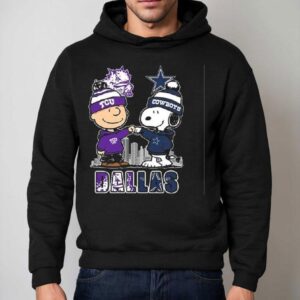 Charlie Brown Tcu Horned Frogs And Snoopy Dallas Cowboys Skyline Hoodie