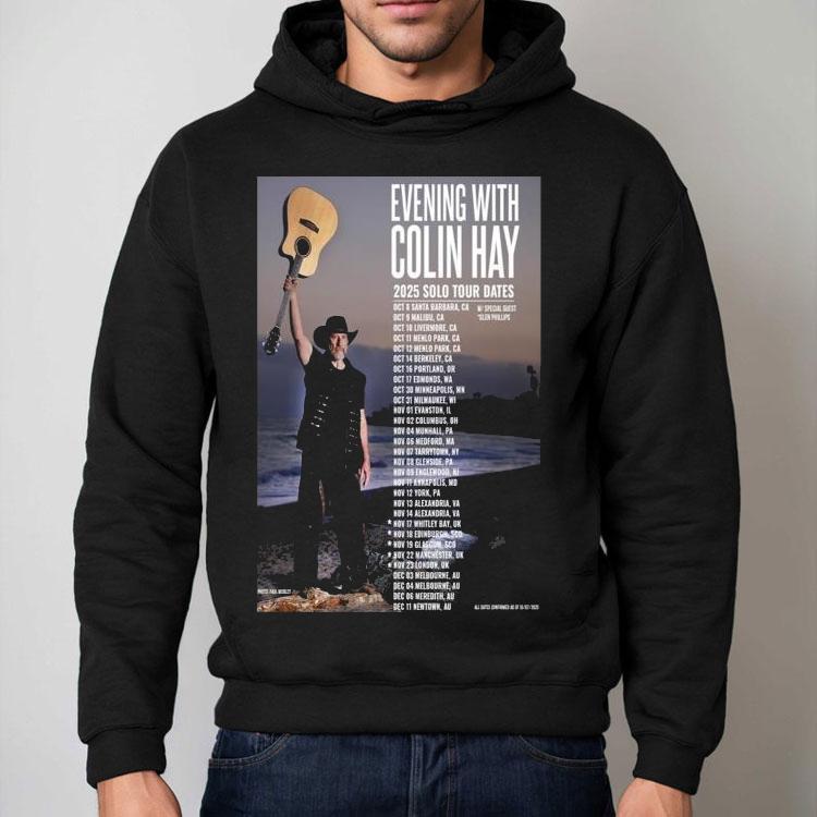 Colin Hay Evening 2025 Solo Tour Dates Guitar Shirt Colin Hay Evening 2025 Solo Tour Dates Guitar Shirt