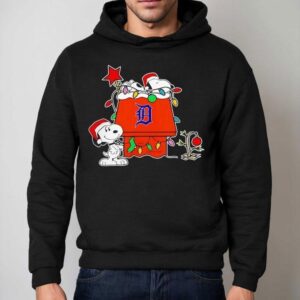 Detroit Tigers Snoopy Holiday Christmas Baseball Hoodie