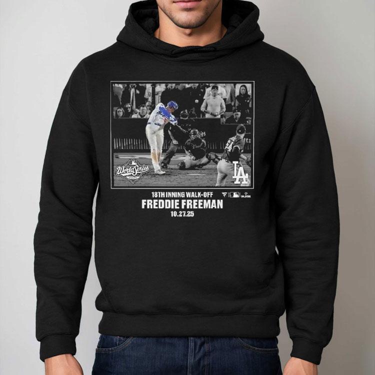 Freddie Freeman Los Angeles Dodgers Postseason Moments 18th Inning Walk-off Shirt Freddie Freeman Los Angeles Dodgers Postseason Moments 18th Inning Walk-off Shirt
