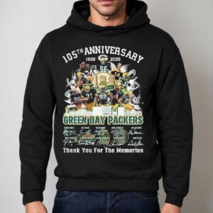 Green Bay Packers 105th Anniversary 1920-2025 Skyline Signatures Thank You For The Memories Shirt 2 Green Bay Packers Th Anniversary Skyline Signatures Thank You For The Memories Hoodie