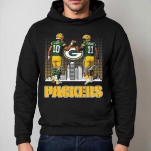 Green Bay Packers Love And Parsons Skyline Signatures Hoodie