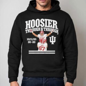 Indiana Hoosiers Football Elijah Sarratt Hoosier Through And Through Logo Shirt 2 Indiana Hoosiers Football Elijah Sarratt Hoosier Through And Through Logo Hoodie