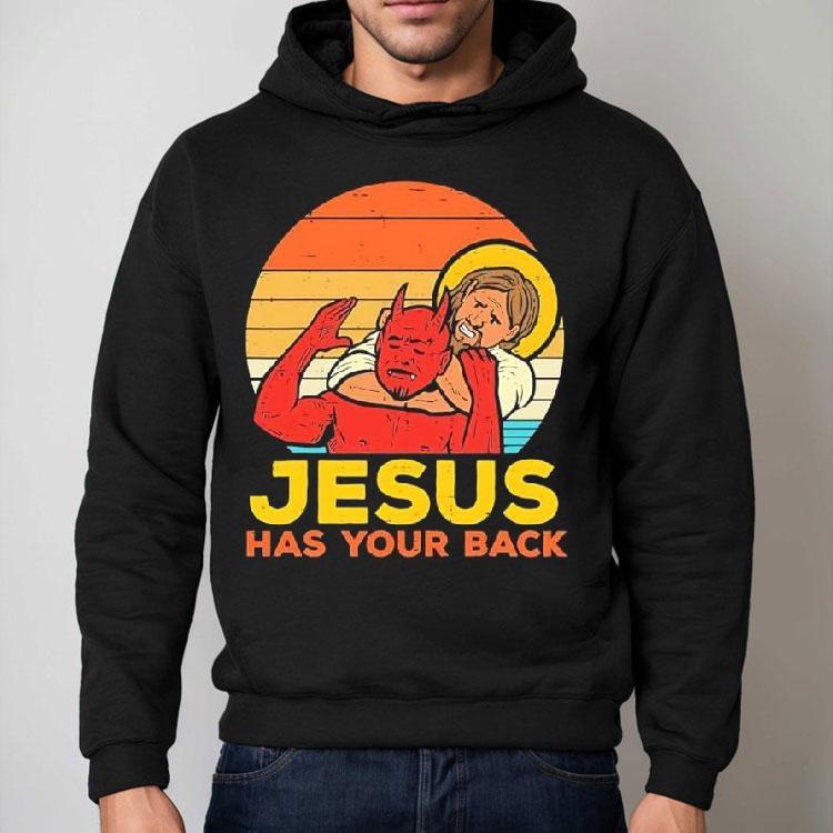 Jesus Has Your Back Santa Devil Vintage Graphic Shirt Jesus Has Your Back Santa Devil Vintage Graphic Shirt