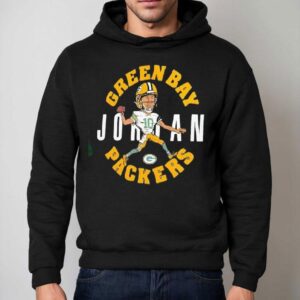 Jordan Love Green Green Bay Packers Caricature Player Shirt 2 Jordan Love Green Green Bay Packers Caricature Player Hoodie